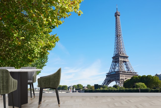 Paris Wall Mural Eiffel Tower France Wallpaper Living Room ...