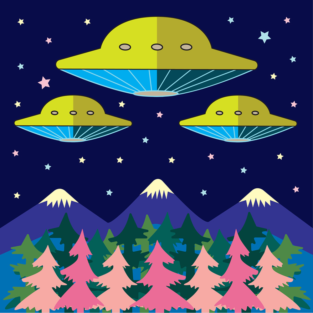 Alien UFO Wallpaper Wall Mural