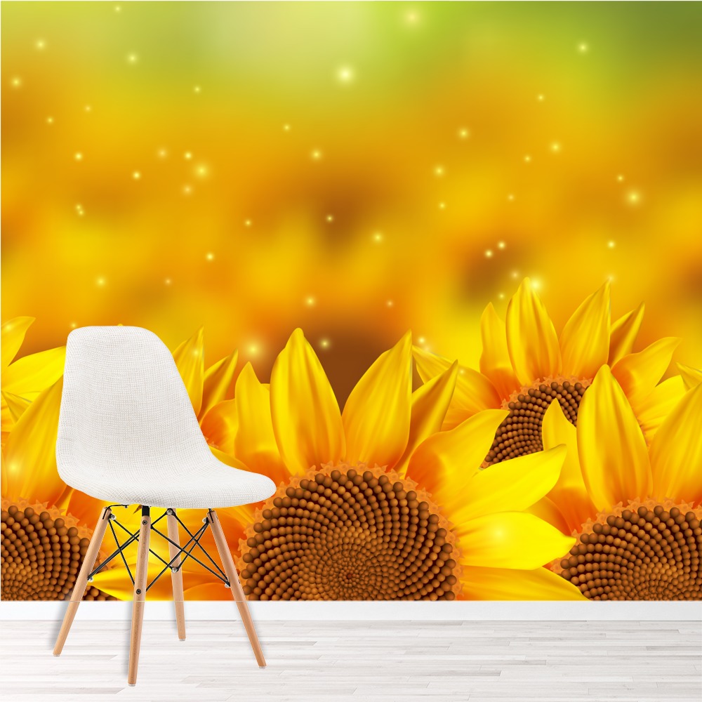 Yellow Sunflower Wallpaper Wall Mural