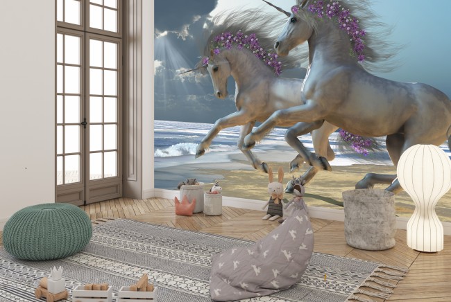 Unicorn Beach Wallpaper Wall Mural