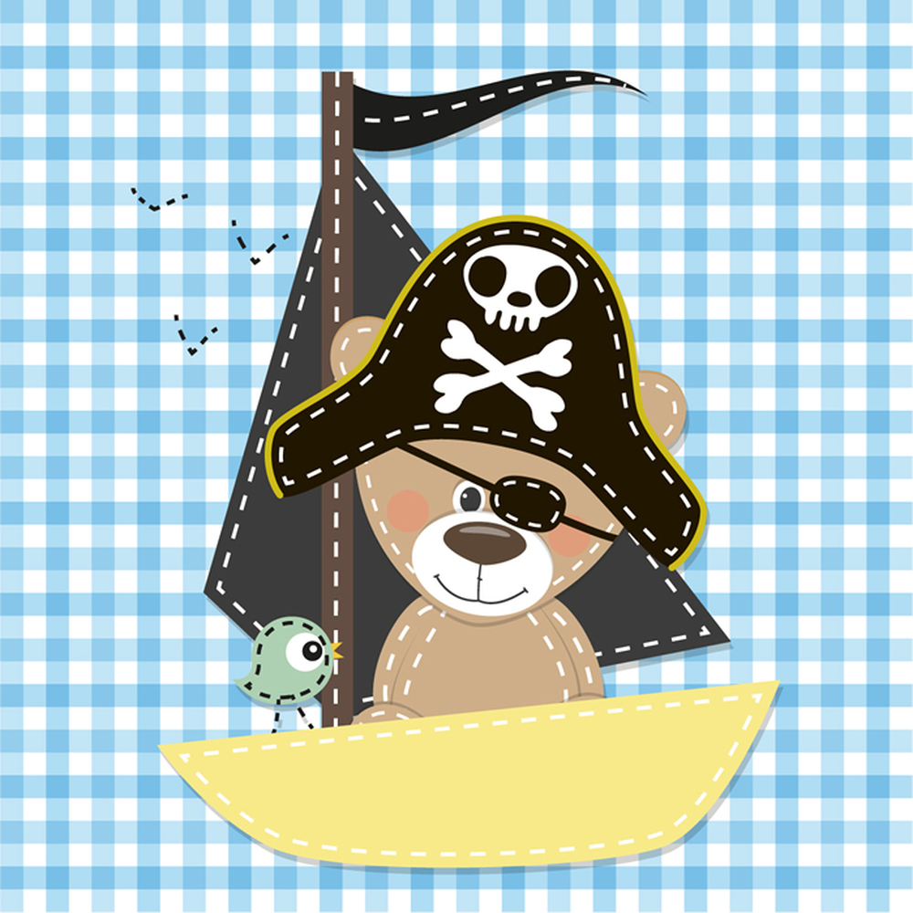 Teddy Bear Pirate Wallpaper Wall Mural