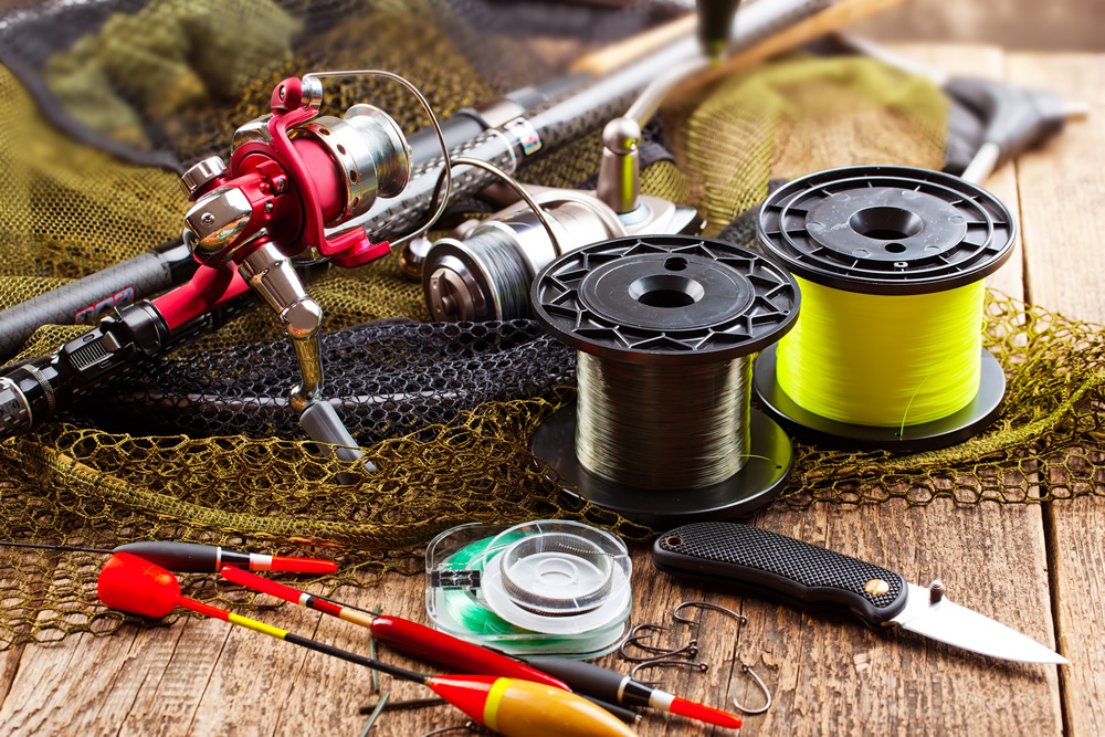 Fishing Tackle Fisherman Wallpaper Wall Mural