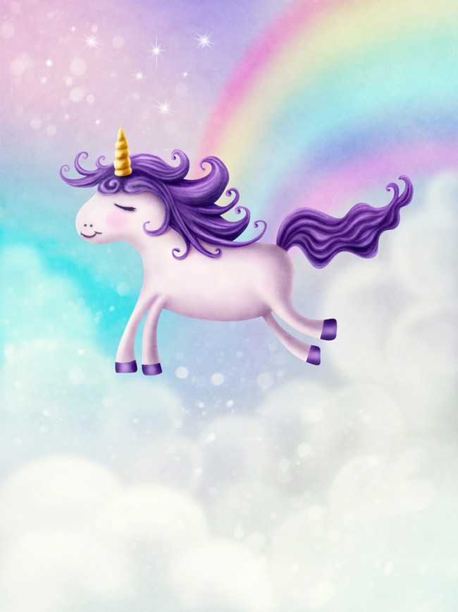 Rainbow Unicorn  affordable wall mural  Photowall
