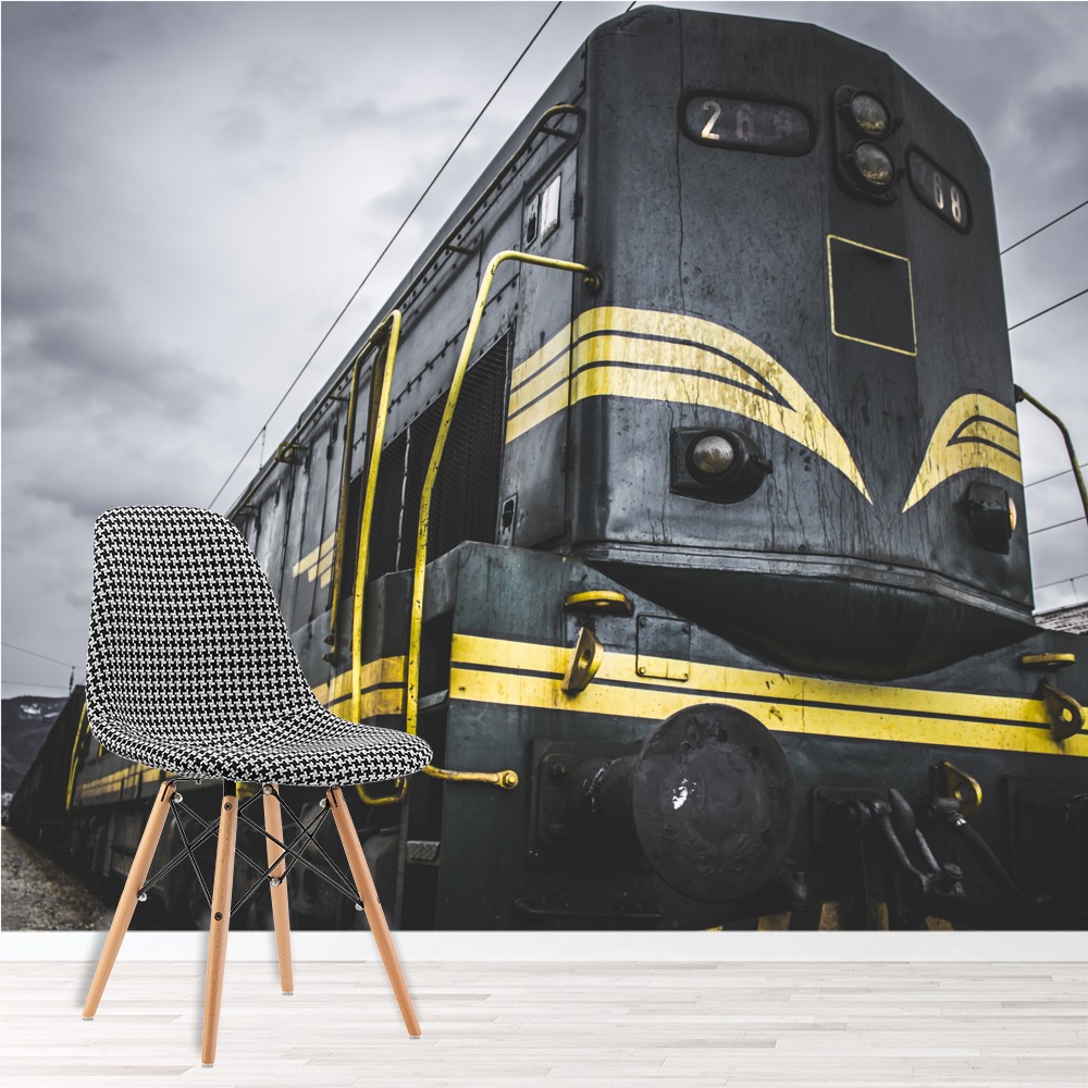 Black Train Vintage Transport Wallpaper Wall Mural