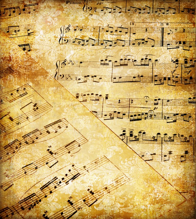 Vintage Music Sheets Wallpaper Wall Mural