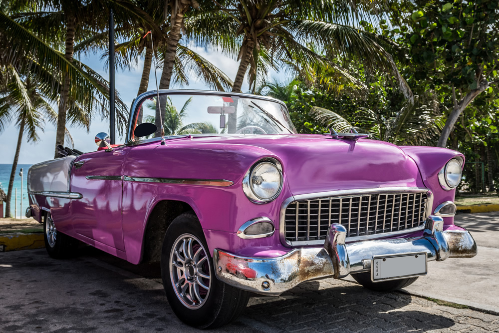 Classic Pink Car Havana Cuba Wallpaper Wall Mural