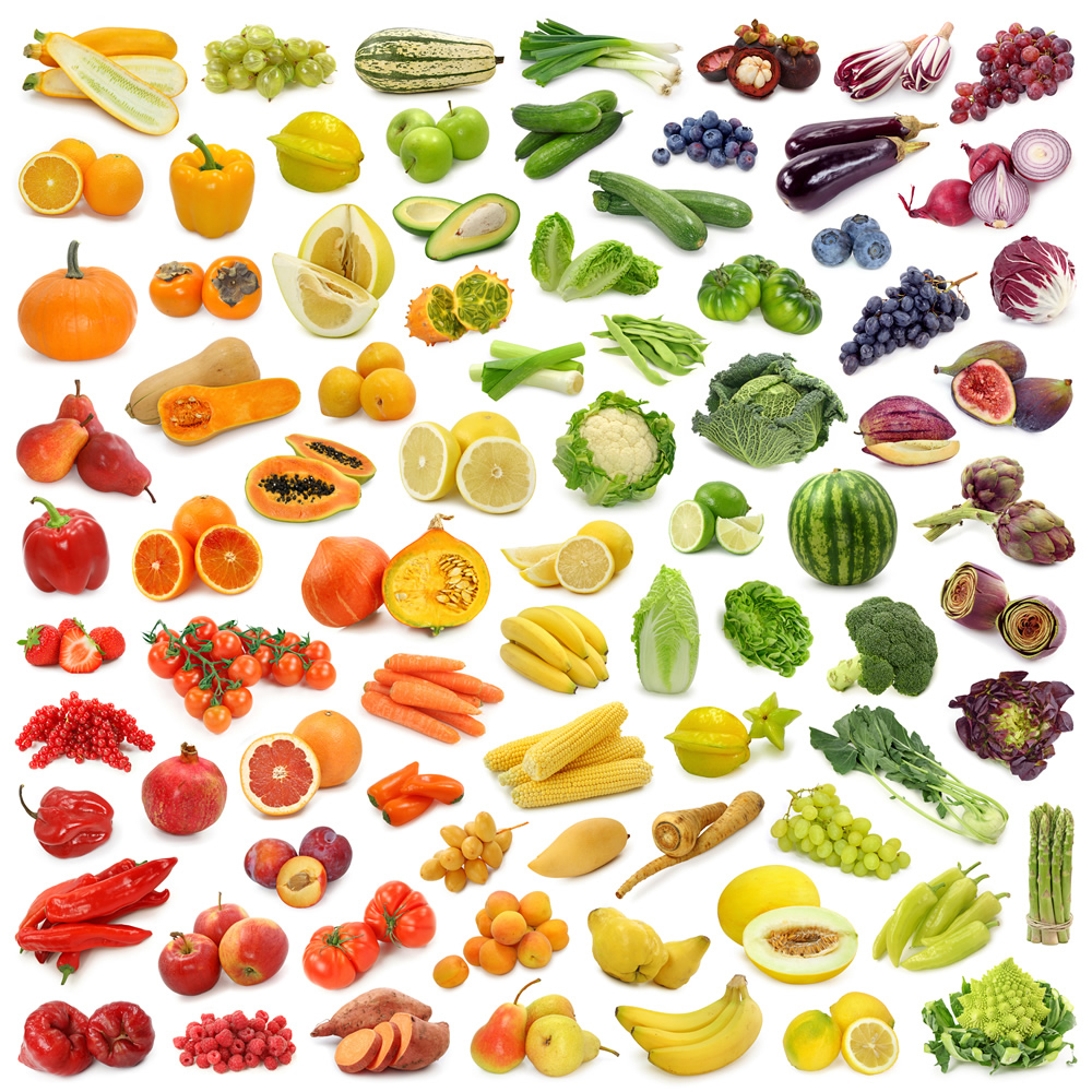 Rainbow Fruit Vegetables Wallpaper Wall Mural