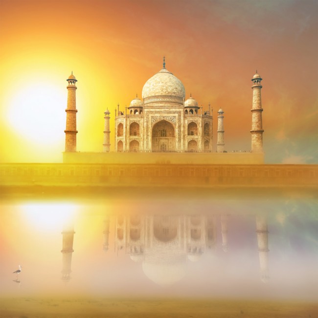 Sunset Taj Mahal India Wallpaper Wall Mural