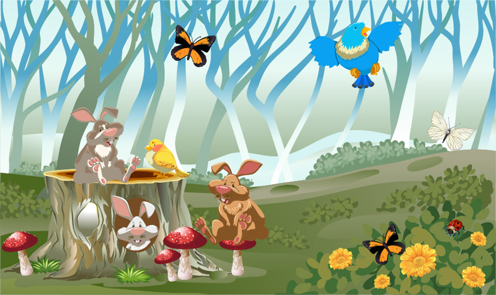 Forest Animals Wallpaper Wall Mural
