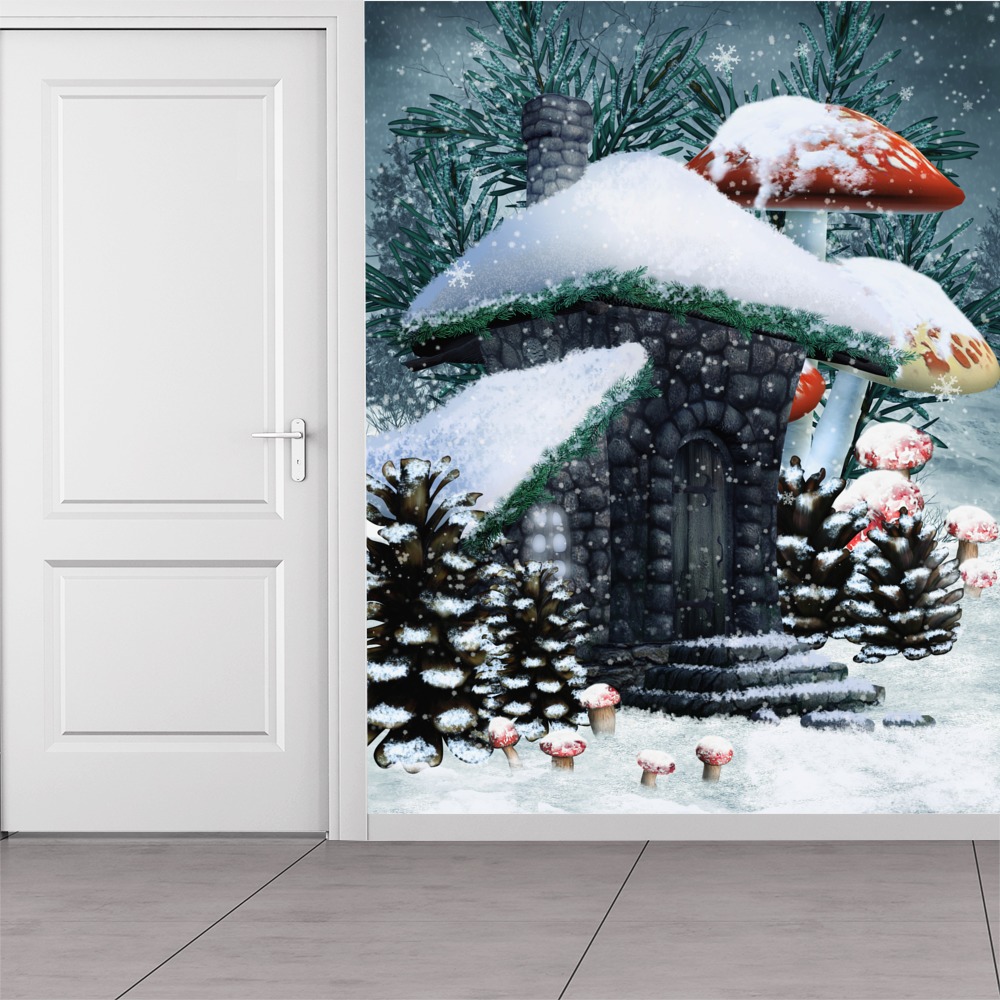 Fairy Forest House Winter Wonderland Wallpaper Wall Mural