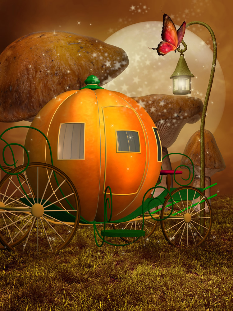 cinderella pumpkin carriage wallpaper wall mural