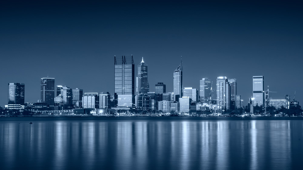 Perth Skyline Cityscape Wallpaper Wall Mural