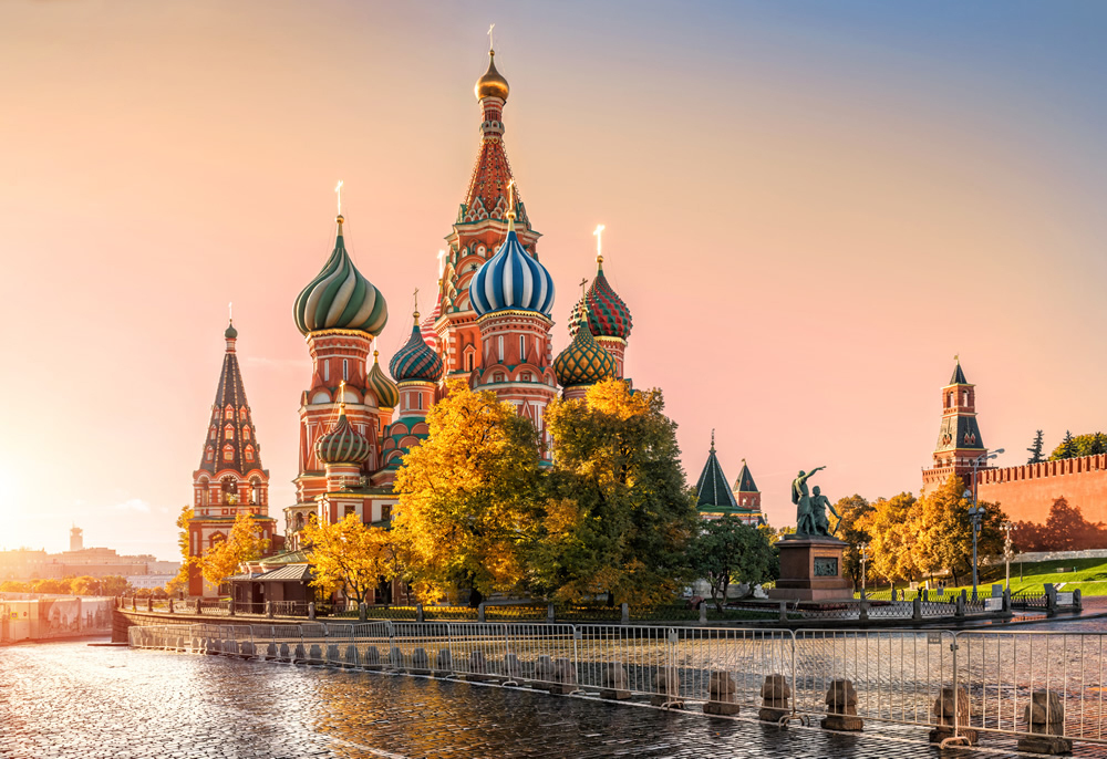 Moscow Sunset Cathedral Wallpaper Wall Mural