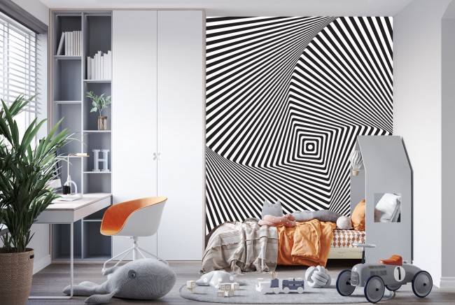 Black White 3d Optical Illusion Wallpaper Wall Mural We have added pabst's time lapse videos below, to show you how he does it. black white 3d optical illusion wallpaper wall mural
