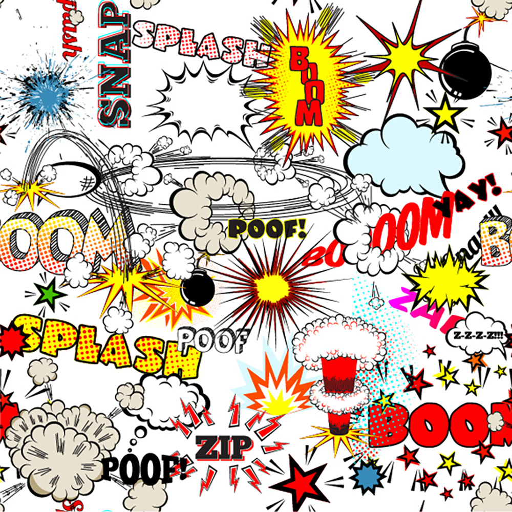 Comic Strip Boom Snap Wallpaper Wall Mural
