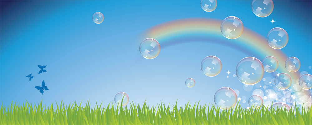 Rainbow Bubbles Wallpaper Wall Mural