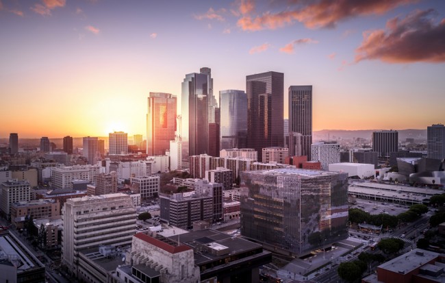 Los Angeles City Sunset Wallpaper Wall Mural