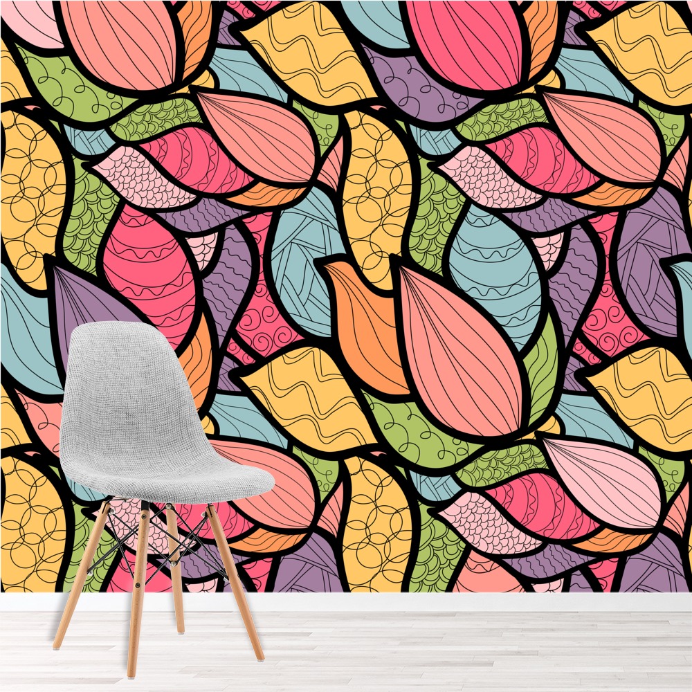 Pastel Colours Abstract Art Wallpaper Wall Mural