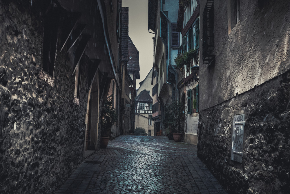 cobbled streets germany medieval town wallpaper wall mural