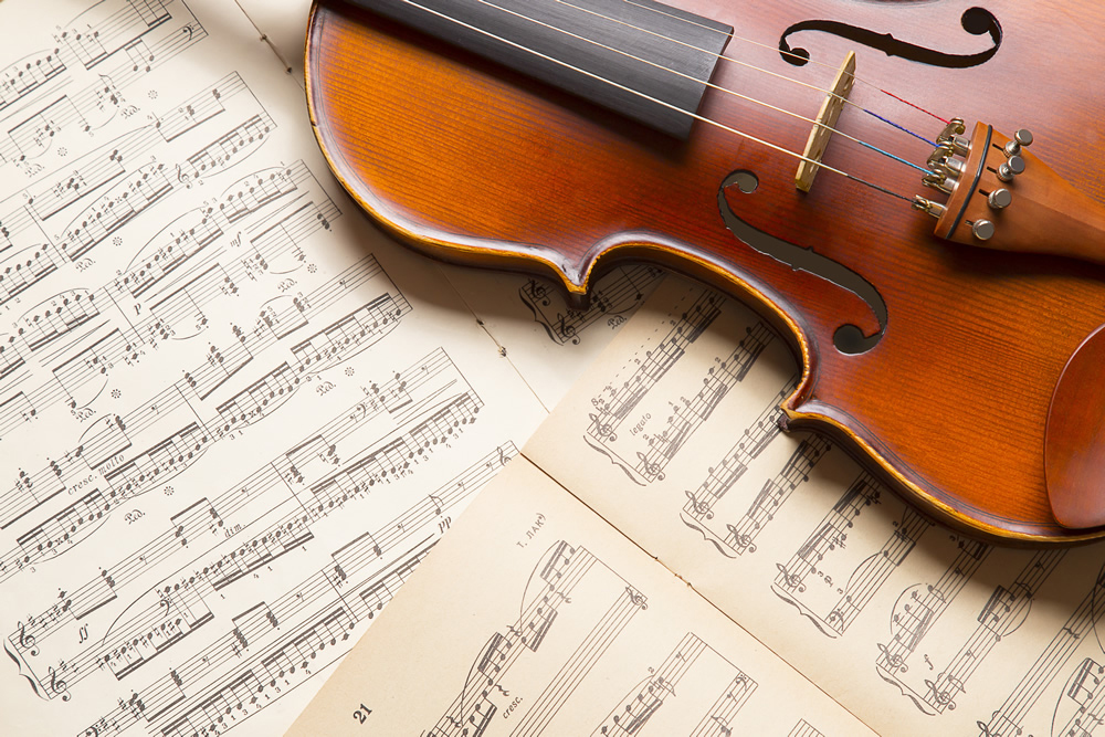Sheet Music Violin Wallpaper Wall Mural