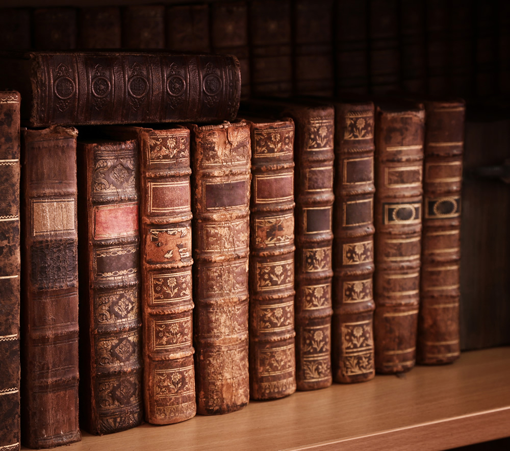 Vintage Books Library Bookcase Wallpaper Wall Mural