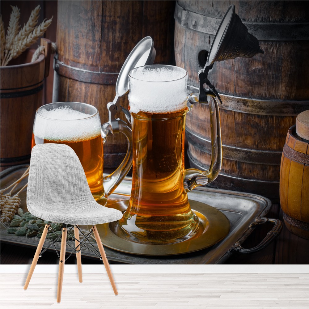 Pint Beer Vintage Barrels Wallpaper Wall Mural