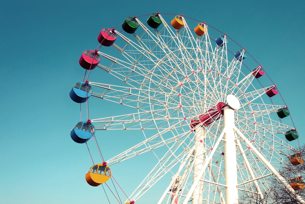 ferris wheel fun fair wallpaper wall mural