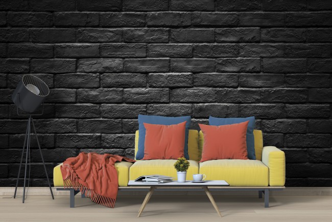 Dark Black Brick Stone Wall Texture Wallpaper Wall Mural Dark Black Brick Stone Wall Texture Wallpaper Wall Mural