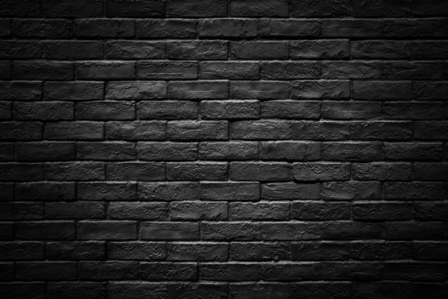 Dark Black Brick Stone Wall Texture Wallpaper Wall Mural