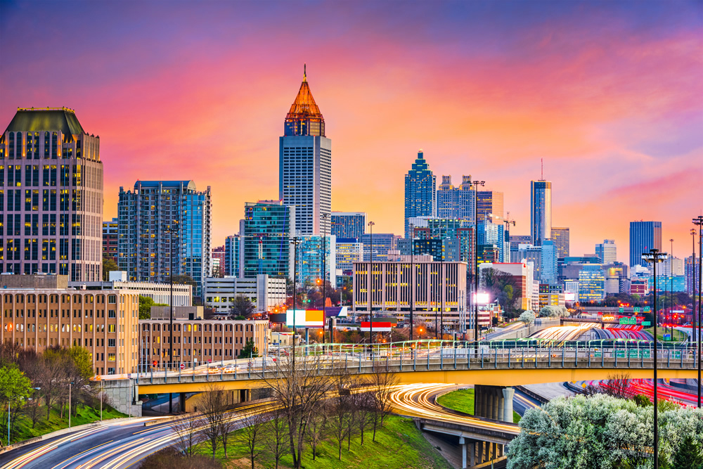 Atlanta Georgia Skyline Usa Cityscape Wallpaper Wall Mural