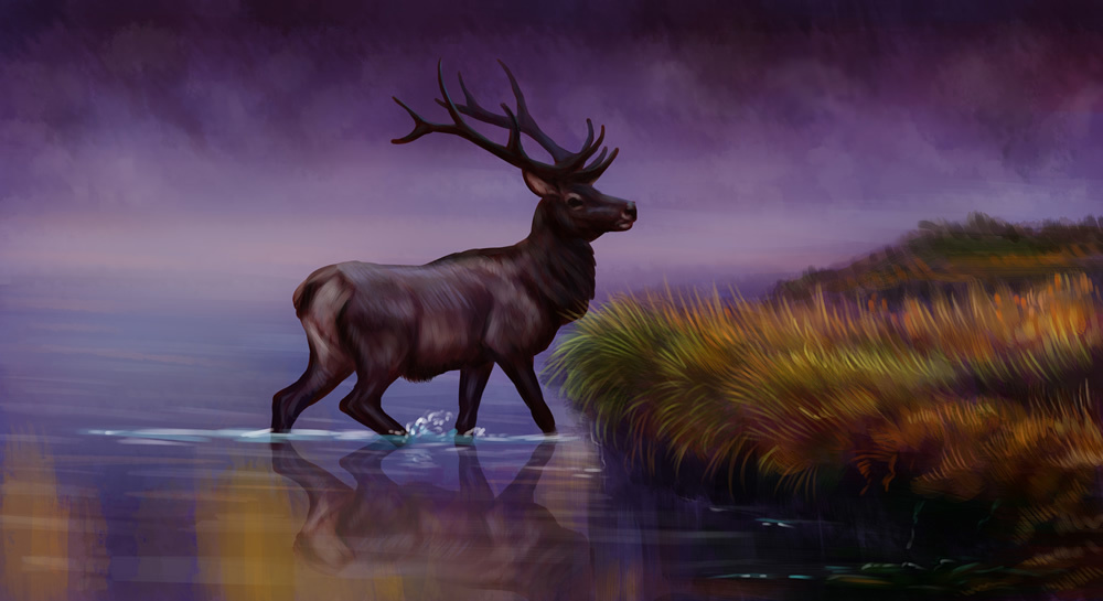 Twilight Stag Wallpaper Wall Mural