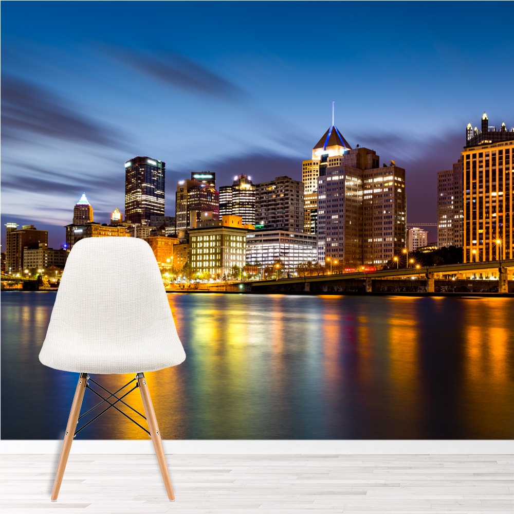 Downtown Pittsburgh USA City Skyline Wallpaper Wall Mural