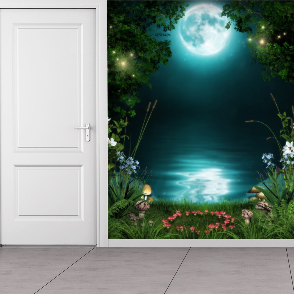 full moon fairy forest wallpaper wall mural