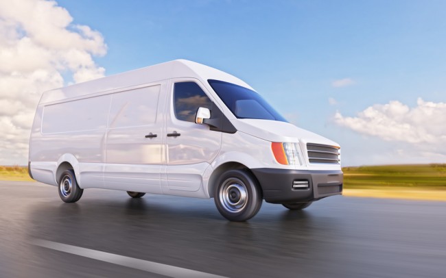 White Van Transport Logistics Wallpaper Wall Mural