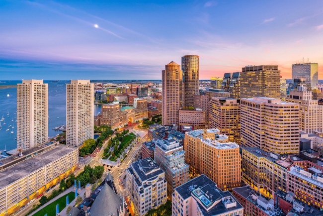 Boston, Massachusetts USA City Skyline Wallpaper Wall Mural