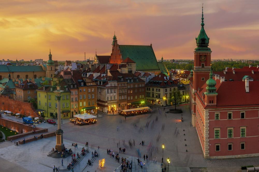 warsaw poland city landscape wallpaper wall mural