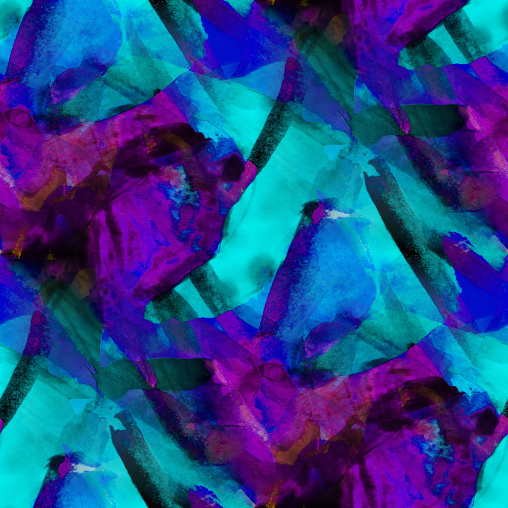 Blue Purple Cubism Abstract Art Wallpaper Wall Mural