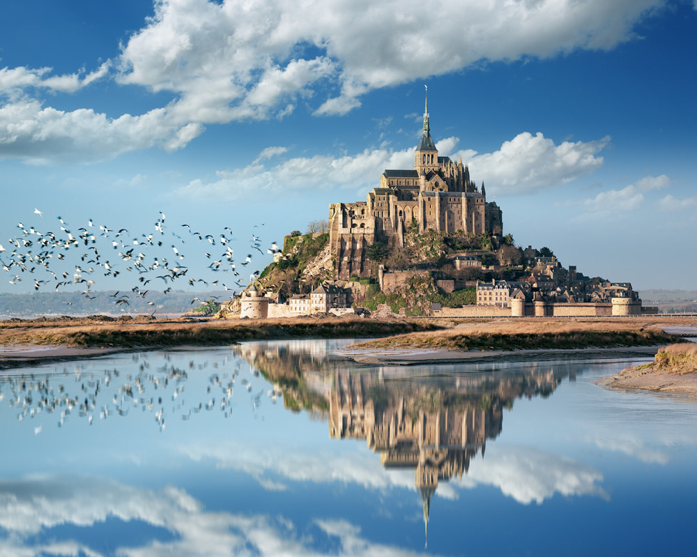 mont saint michel normandy france wallpaper wall mural