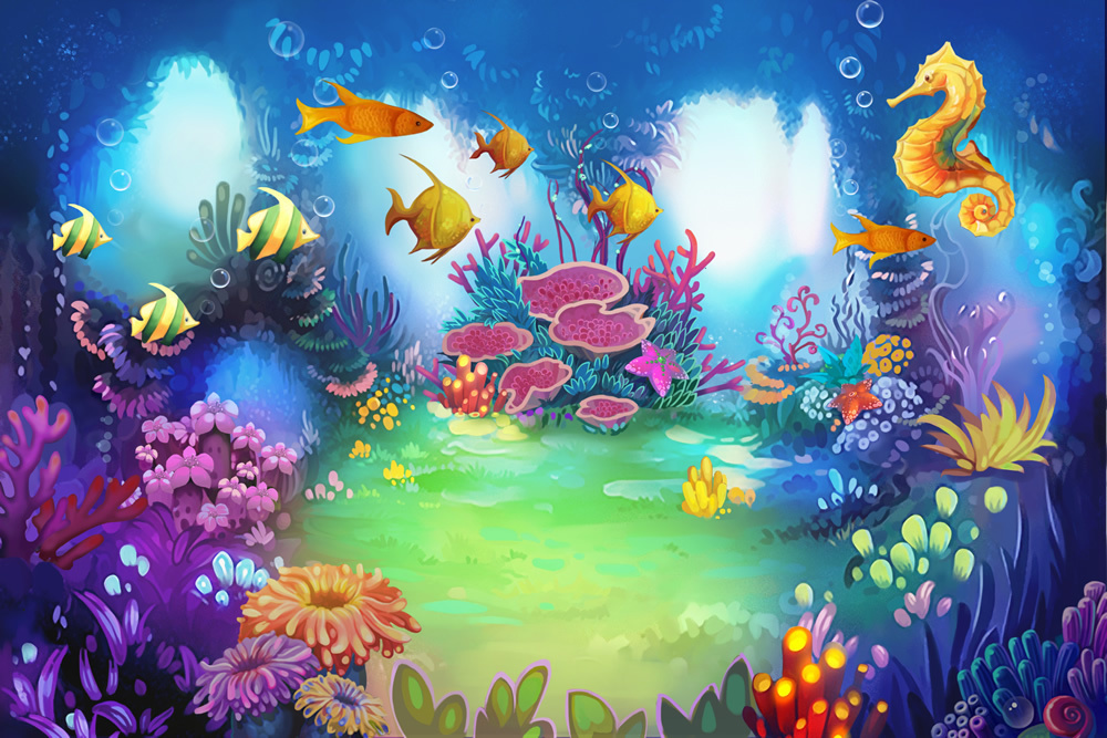 Colourful Coral Reef Childrens Wallpaper Wall Mural