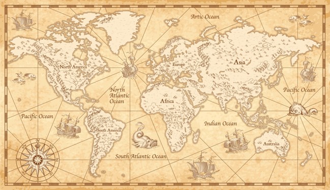 Old World Maps Wallpaper