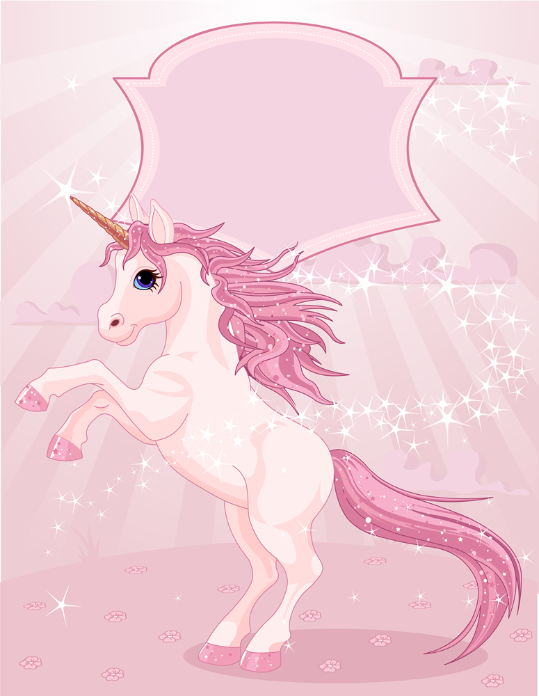 Pink Unicorn Fairytale Childrens Wallpaper Wall Mural