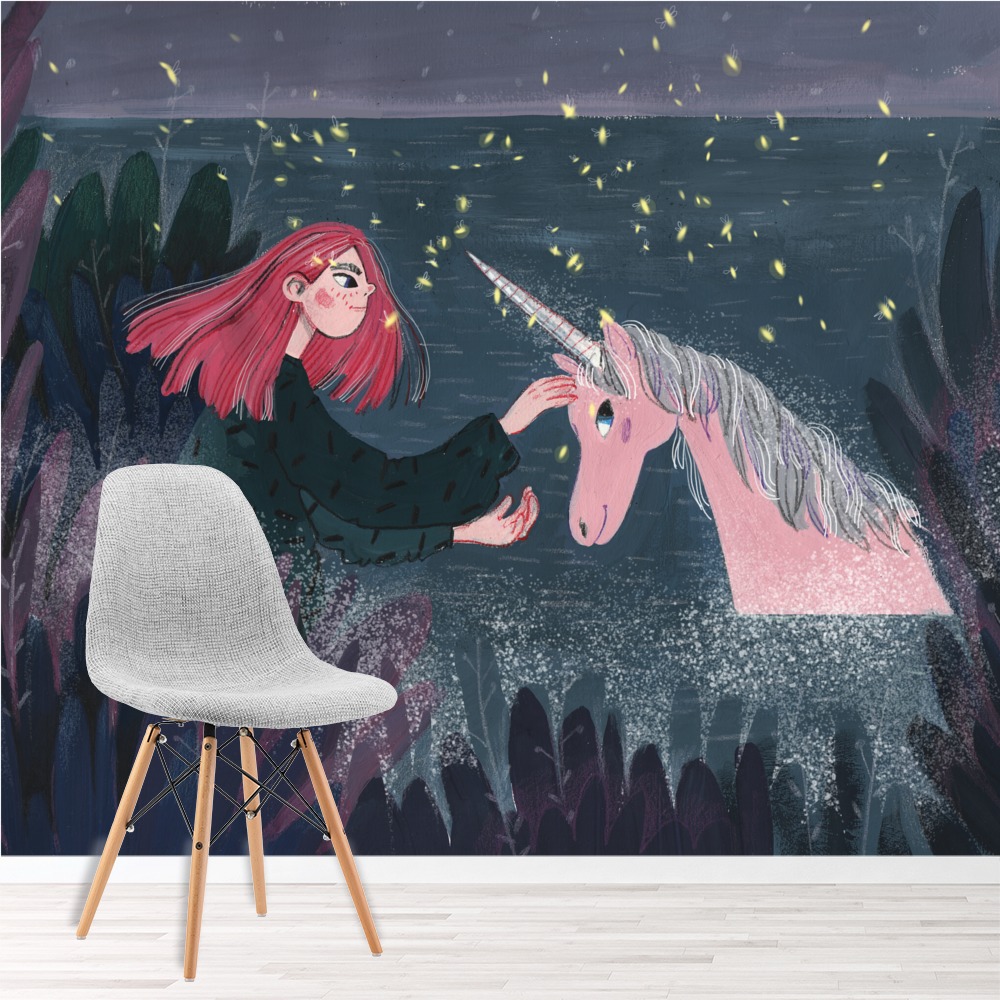 Magical Unicorn Wall Mural by Hanna Shepeta