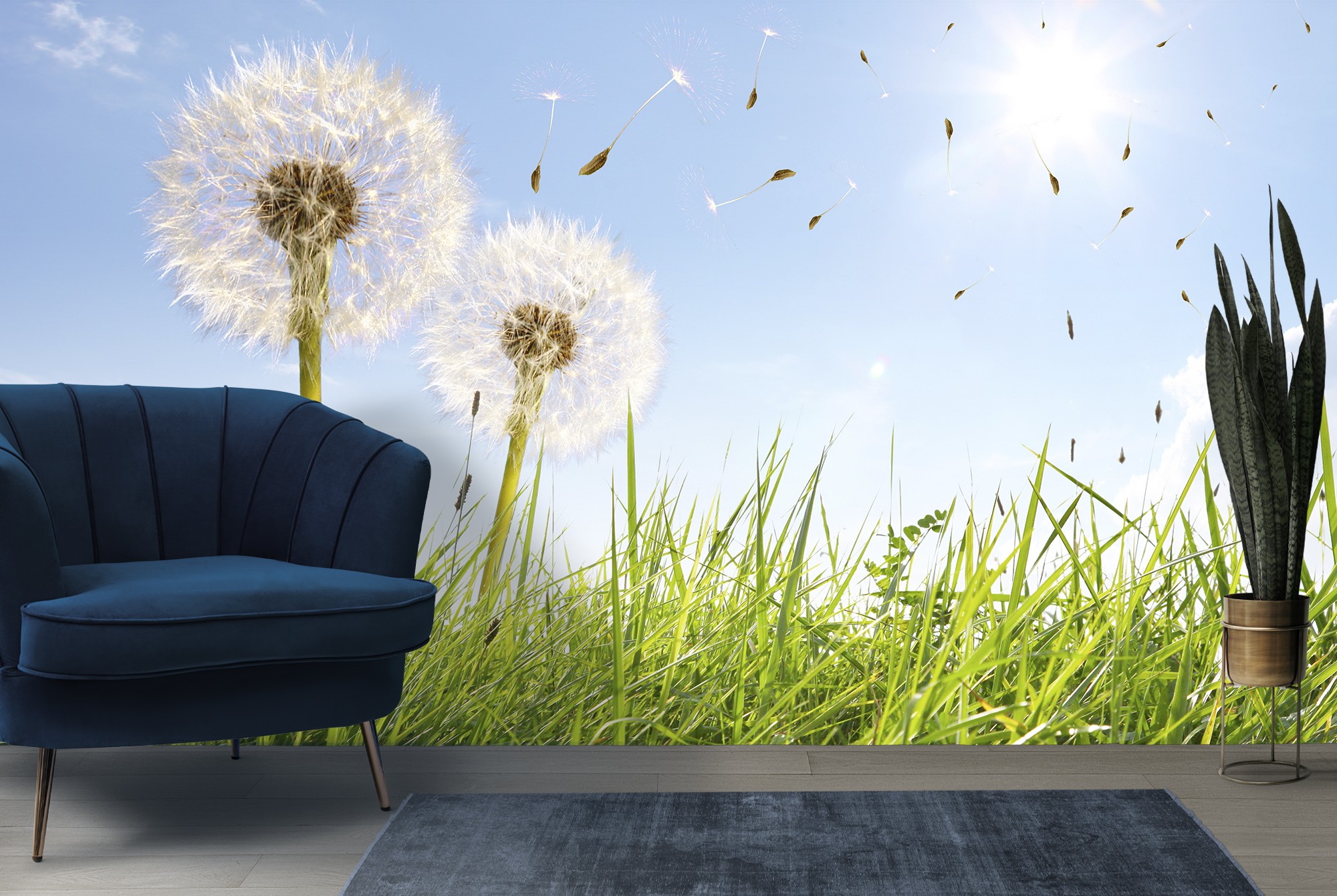 3D Dandelion 456 Wallpaper Murals Wall Print Wallpaper Mural AJ WALLPAPER UK 