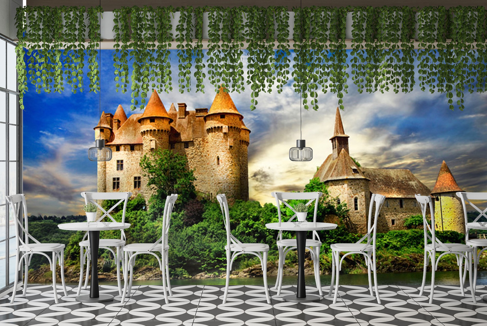 French Castle Wall Mural Chateau De Val Wallpaper Bedroom ...