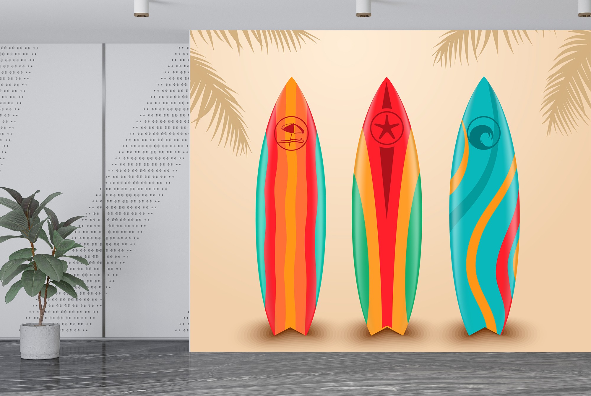 Surfboard Wallpaper Wall Mural