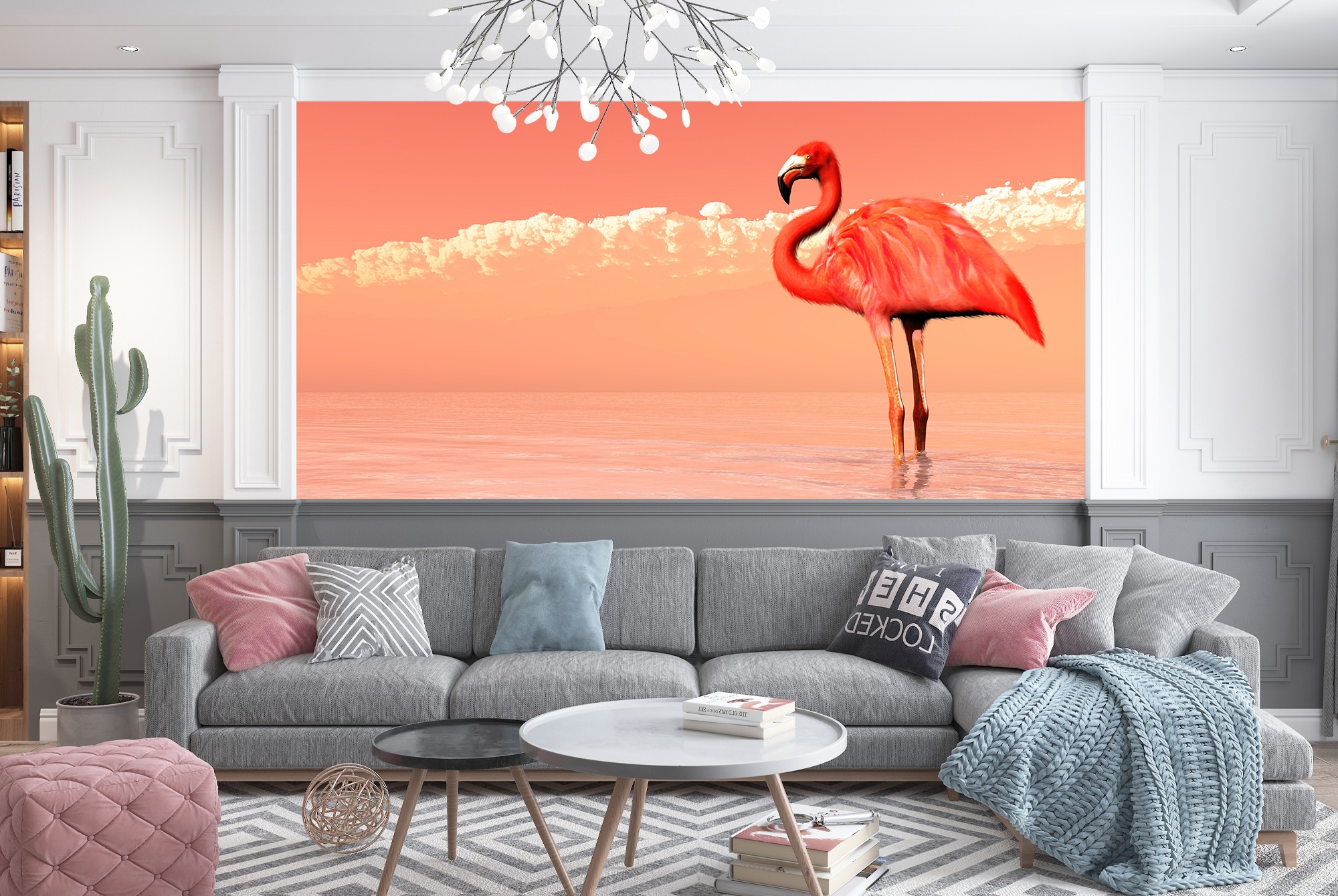 Pink Flamingo Wallpaper Wall Mural