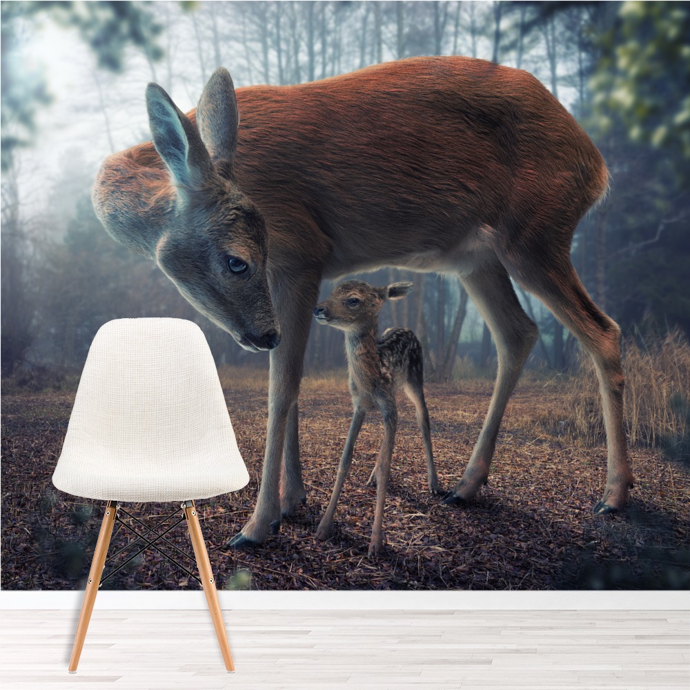 Fawn & Deer Wallpaper Wall Mural