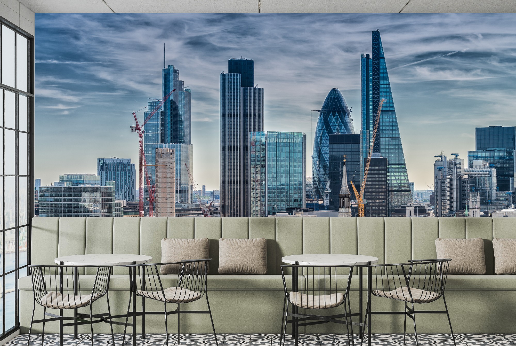 London Aerial Skyline Wallpaper Wall Mural