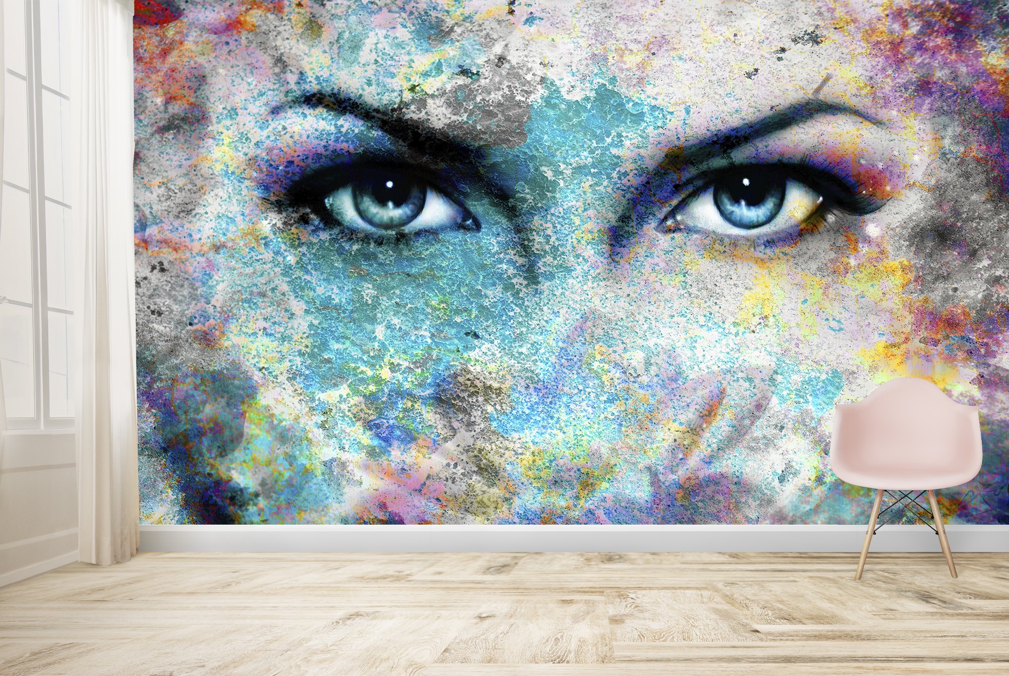 Woman's Eyes Wallpaper Wall Mural