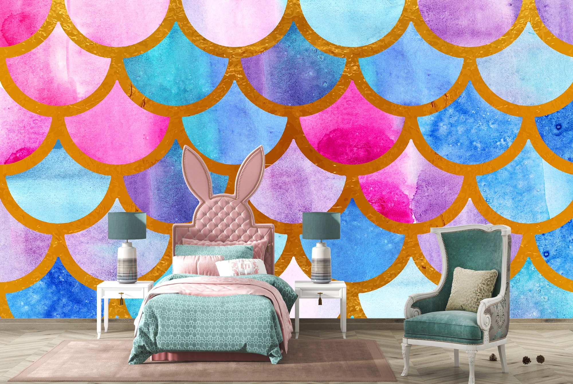 mermaid scales fairytale wallpaper wall mural